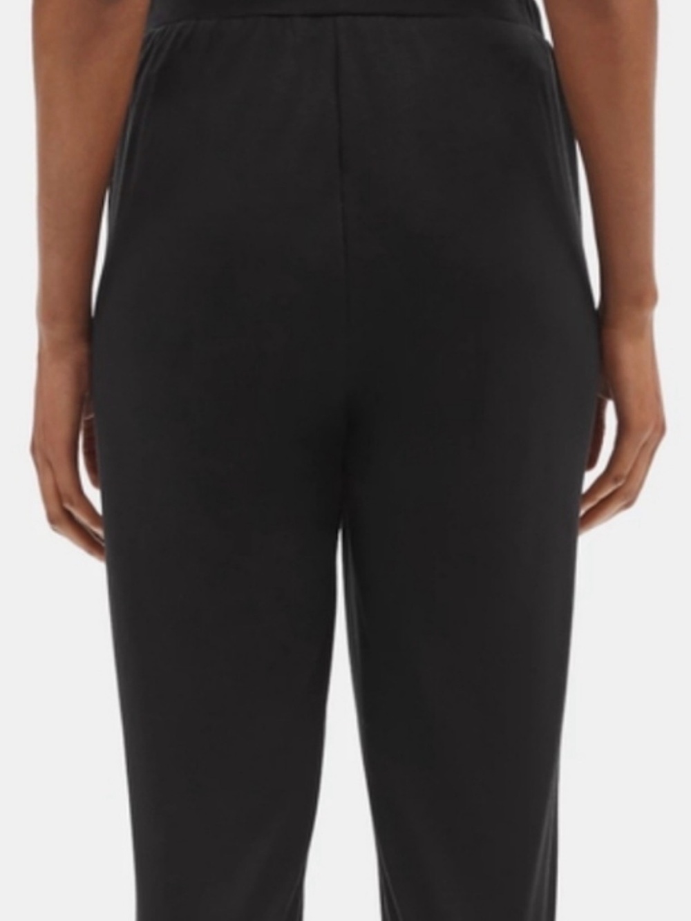 Eileen Fisher Black Straight-Leg Pull-On Pants